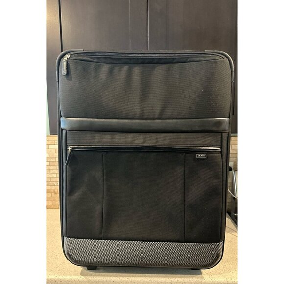 L.L. Bean black Wheel Rolling Handle Travel Suitcase Luggage Bag 27" - Picture 1 of 5